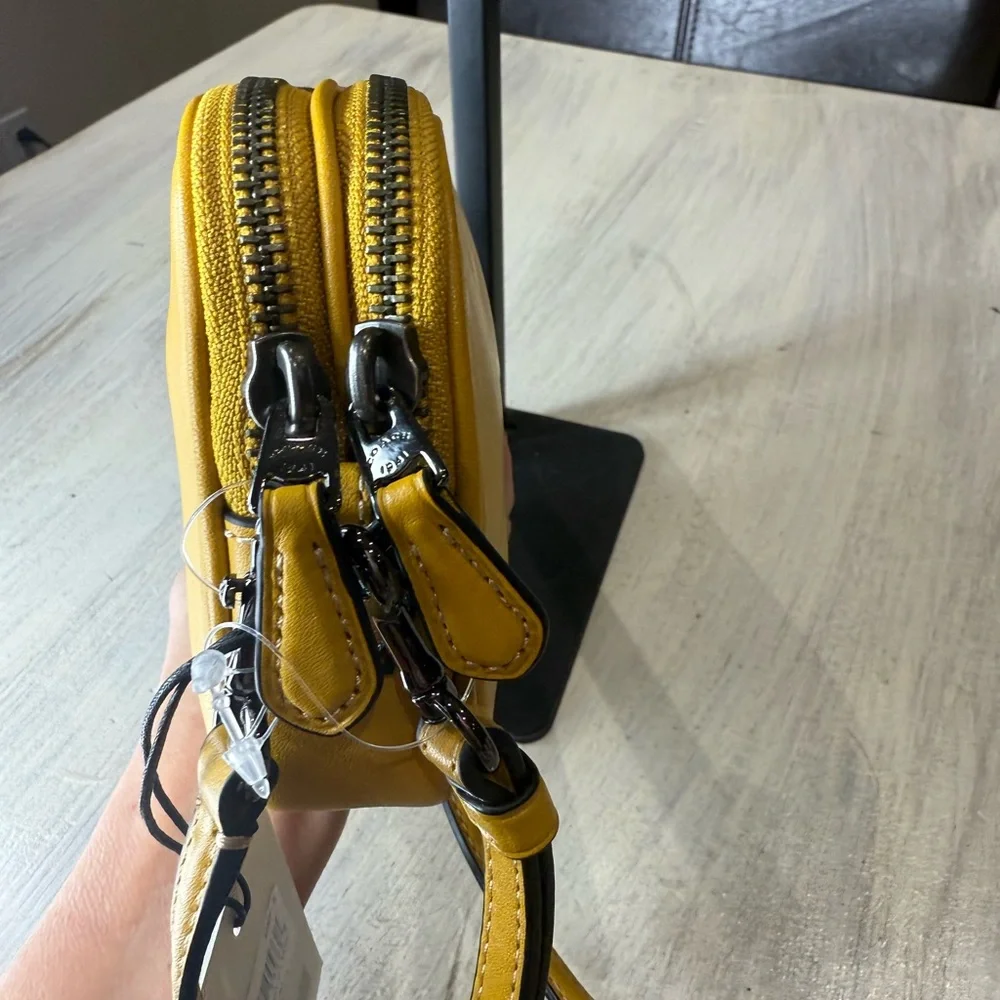 Collectors Coach Mickey Yellow Leather Crossbody Bag